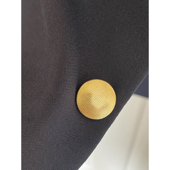 Lands' End Black Blazer Men's 46 Long Single Breasted Brass 2 Button - Picture 9 of 12